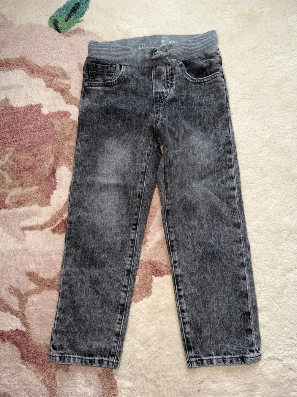 GAP Black Washed Pull-On Kids Slim Jeans